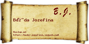 Béda Jozefina névjegykártya